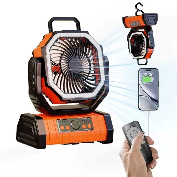 Multi-Functional Outdoor Power Hub: Integrated LED Lantern & High-Velocity Camping Fan