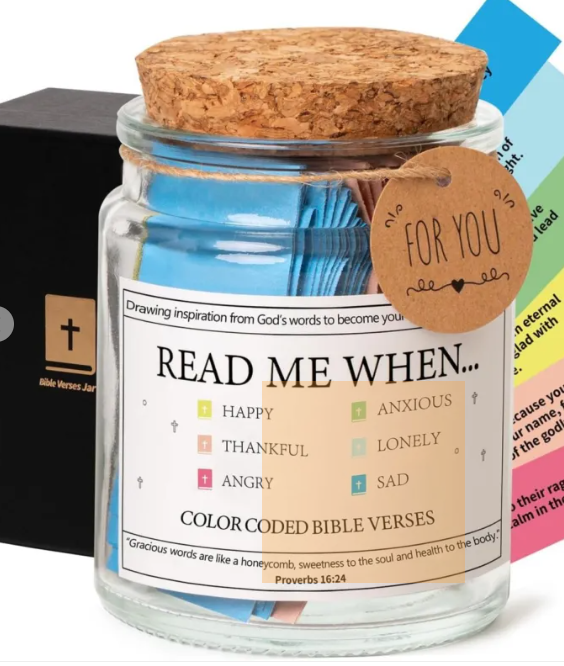 Sacred Reflections: A Curated Collection of Daily Scripture & Spiritual Inspiration in a Glass Keepsake Jar