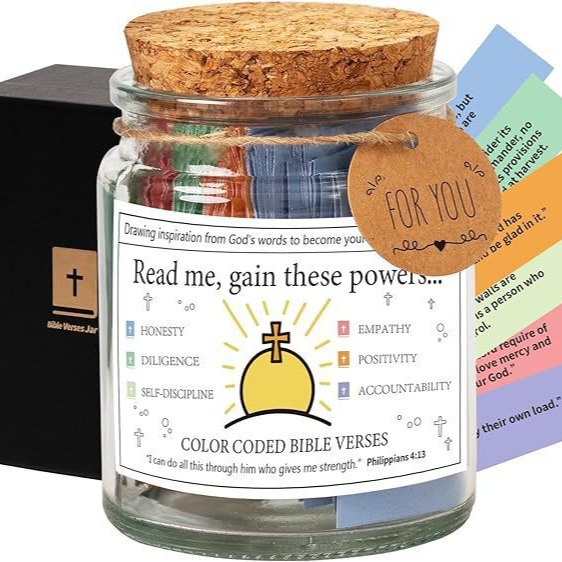 Sacred Reflections: A Curated Collection of Daily Scripture & Spiritual Inspiration in a Glass Keepsake Jar
