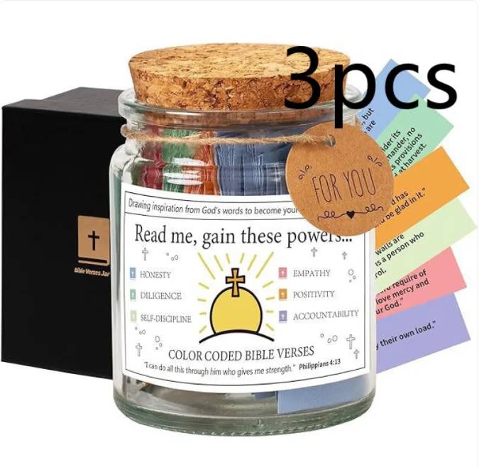 Sacred Reflections: A Curated Collection of Daily Scripture & Spiritual Inspiration in a Glass Keepsake Jar