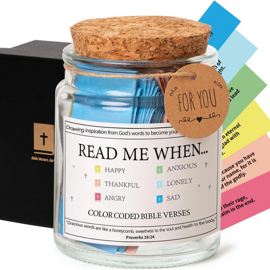 Sacred Reflections: A Curated Collection of Daily Scripture & Spiritual Inspiration in a Glass Keepsake Jar