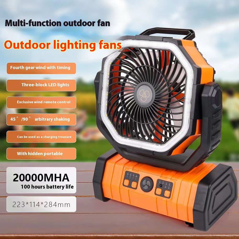 Multi-Functional Outdoor Power Hub: Integrated LED Lantern & High-Velocity Camping Fan