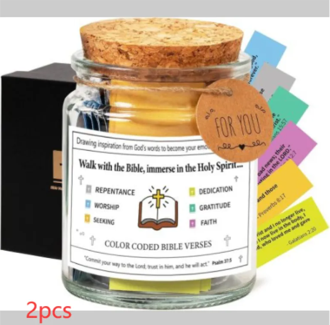 Sacred Reflections: A Curated Collection of Daily Scripture & Spiritual Inspiration in a Glass Keepsake Jar