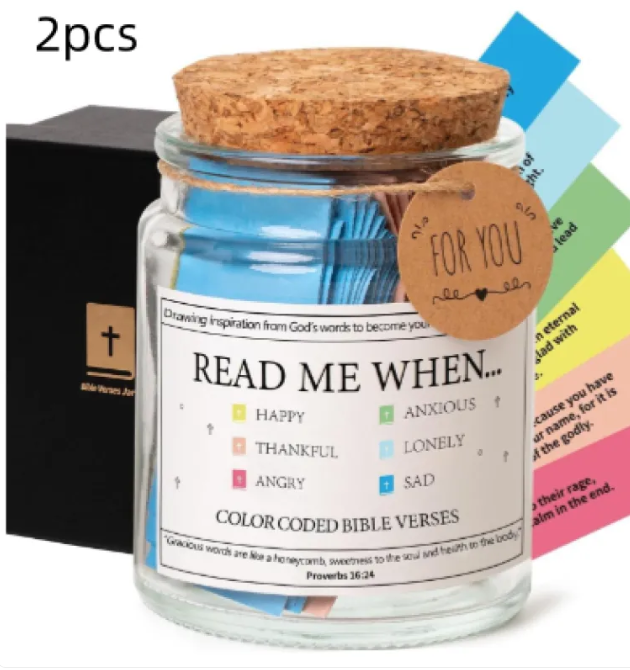Sacred Reflections: A Curated Collection of Daily Scripture & Spiritual Inspiration in a Glass Keepsake Jar