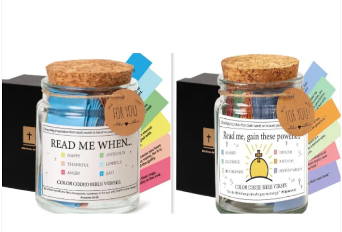 Sacred Reflections: A Curated Collection of Daily Scripture & Spiritual Inspiration in a Glass Keepsake Jar